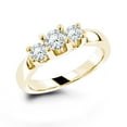 thumbnail image 1 of Ladies 14K Natural 0.6 Ctw Diamond Three Stone Engagement Ring For Her (Yellow Gold Size 6.5), 1 of 1