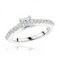 thumbnail image 1 of Ladies 14K Natural 0.7 Ctw Diamonds Unique Designer Engagement Ring (White Gold Size 4.5), 1 of 3