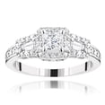thumbnail image 1 of Ladies 14K Natural 0.9 Ctw Diamond Unique Designer Engagement Ring (White Gold Size 5), 1 of 3