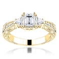 thumbnail image 1 of Ladies 14K Natural 0.9 Ctw Diamond Vintage Engagement Wedding Ring (Yellow Gold Size 7.5), 1 of 1
