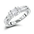 thumbnail image 1 of Ladies 14K Natural 1.2 Ctw Diamond Unique Engagement Ring For Her (White Gold Size 5.5), 1 of 3