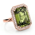 thumbnail image 1 of Ladies 14K Peridot Quartz Gemstone Natural Diamond Cocktail Ring (Rose Gold Size 7), 1 of 3