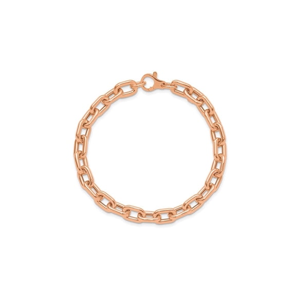 Gem & Harmony Ladies 14K Rose Gold Polished Link Bracelet (7.5 inches) for Women