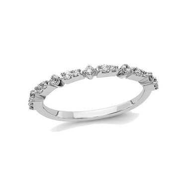 Ladies 14K White Gold 1/5 Carat (Ctw Color H-I, I2-I3) Diamond Wedding Band Ring