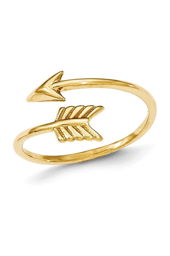 Gem & Harmony Ladies 14K Yellow Gold Arrow Ring for Women
