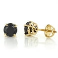thumbnail image 1 of Ladies 14k Natural Black 2.0 Ctw Diamond Stud Earrings Prong Set (Yellow Gold), 1 of 3