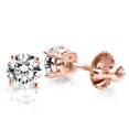 thumbnail image 1 of Ladies 14k Natural Diamond Stud Earrings Round 0.5 Ctw Diamonds (Rose Gold), 1 of 1