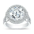 thumbnail image 1 of Ladies 14kt white gold diamond engagement ring 0.75 ctw G-VS2 quality with 2ct Round white sapphire, 1 of 3