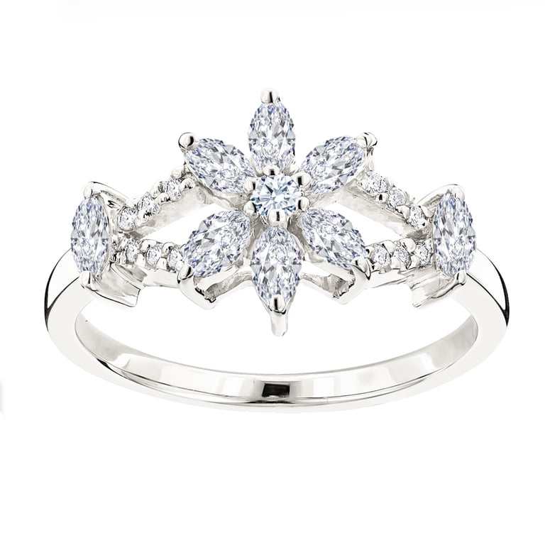 ladies white gold dress rings Amazon.com: Lieson Woman's Ring Bands, 18K White Gold Engagement Rings for  Women Simple Solitaire 0.015ct Round Created Diamond Wedding Bands White  Gold Ring Size 4: Clothing, Shoes & Jewelry