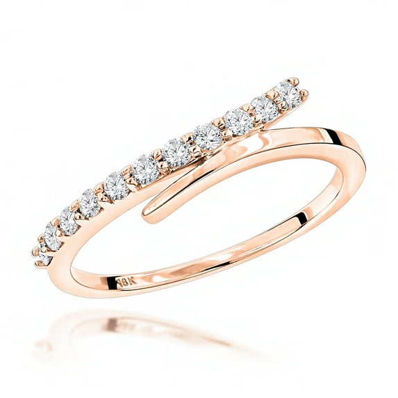 Ladies 18K Womens Designer Natural 0.3 Ctw Diamond Wedding Band For Her (Rose Gold Size 5.5)