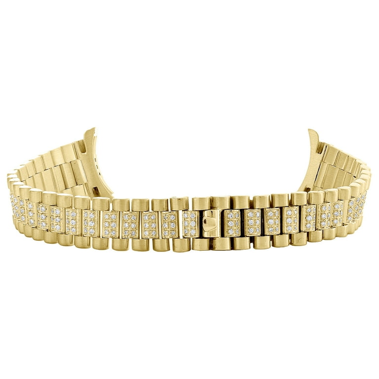 Ladies 18K Yellow Gold Diamond Watch Band for Rolex DateJust
