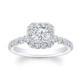 thumbnail image 1 of Ladies 18kt white gold diamond engagement ring with 0.60 carats of G color VS2 clarity diamonds and 1ct Round White Sapphire Ctr, 1 of 5
