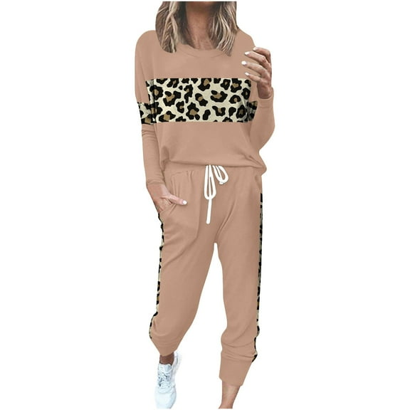 Ladies 2 Piece Pants Outfits Two Piece Lounge Sets for Women Women's Christmas Print Long Sleeve Sport Pullover   Pants Set reorder items