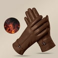 thumbnail image 1 of Ladies' 2024 Autumn And Winter Solid Color Versatile Windproof And Thick Cold Leather Gloves Mittens for Women Cold Weather Insulated Mittens for Women Cold Weather Heated Winter Gloves Mittens Men, 1 of 3