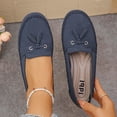 thumbnail image 1 of Ladies 2026 Plus Loafers Summer Outdoor Solid Color Round Closed Toe Low Heel Slip On Lightweight Cushioned Orthopedic Arch Support Wide Toe Box Comfortable Walking Daily Flat Shoes Navy 39, 1 of 9