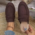 thumbnail image 1 of Ladies 2026 Summer Flat Shoes Ethnic Solid Color Closed Toe Backless Mules Soft Sole Lightweight Cushioned Orthopedic Arch Support Wide Toe Box Comfort Walking Daily Footwear Brown 39, 1 of 9