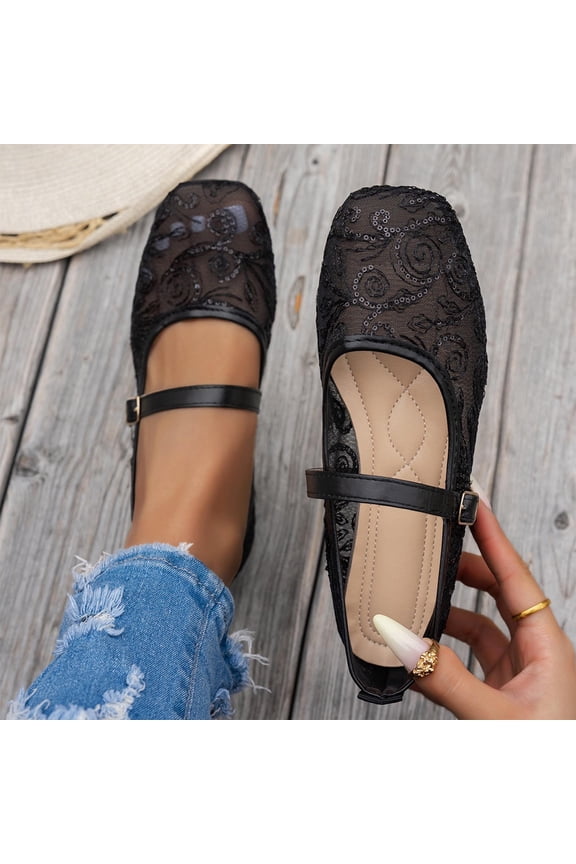 Ladies 2026 Summer Flat Shoes Solid Color Closed Toe Outdoor Soft Sole Slip On Lightweight Cushioned Orthopedic Arch Support Wide Toe Box Comfort Walking Daily Footwear Black 41