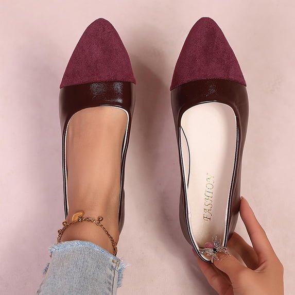 Ladies 2026 Summer Flat Shoes Solid Color Retro Low Cut Soft Sole Slip On Lightweight Cushioned Orthopedic Arch Support Wide Toe Box Comfort Walking Daily Footwear Red 43