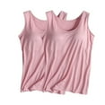 thumbnail image 1 of Ladies 2Pc Camisole with Chest Pad No Steel Rings Bottom Underwear Yoga Sports Tank, 1 of 3