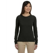 Ladies' 4.4 oz.; 100% Organic Cotton Classic Long-Sleeve T-Shirt - BLACK - S(D0102H7Z22P.)