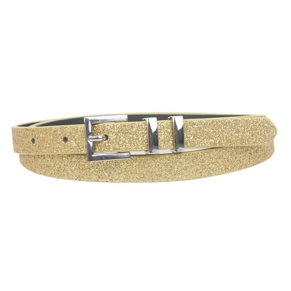 Ladies 5/8" Glitter Dress Skinny Belt