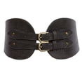 thumbnail image 1 of Ladies 5" Wide High Waist Fashion Double Buckles Stretch Belt, 1 of 3