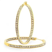 Ladies 50 Mm Hoops In 18 Kt Gold Plated Earrings
