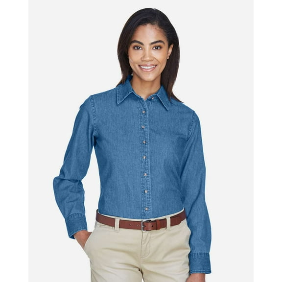 Ladies' 6.5 oz. Long-Sleeve Denim Shirt