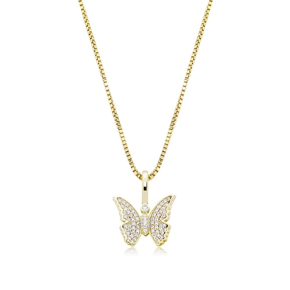 Ladies' 925 silver butterfly pendant, zircon, women's dagger light luxury necklace
