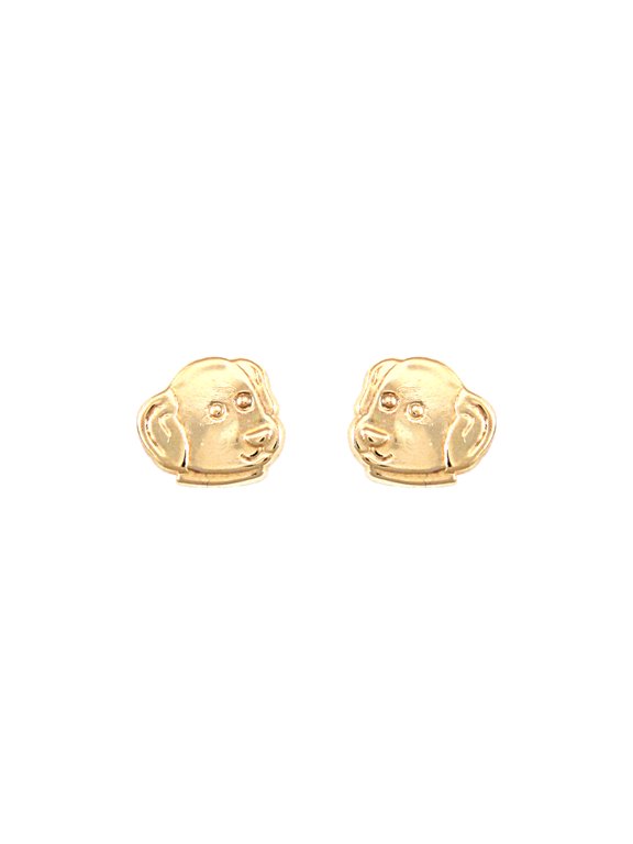 Ladies 9ct Gold Jewelco London Dog Head Stud Earrings