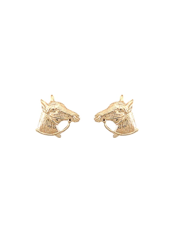 Ladies 9ct Gold Jewelco London Horse Head Stud Earrings