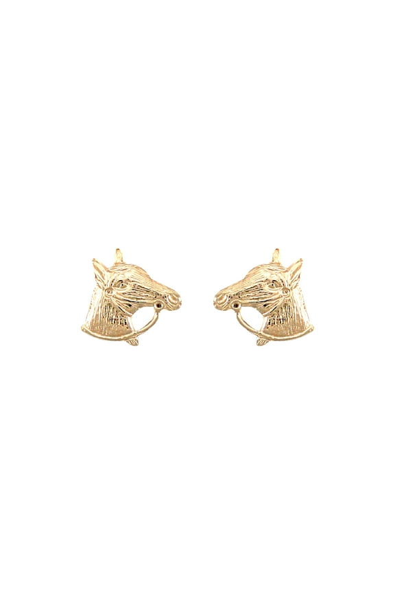 Ladies 9ct Gold Jewelco London Horse Head Stud Earrings