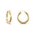 thumbnail image 1 of Ladies 9ct Gold Jewelco London Polished 3mm Hoop Earrings 20mm, 1 of 3