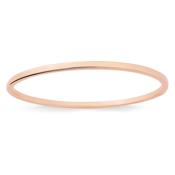 Ladies 9ct Pink Rose Gold Jewelco London 2.5mm Square Tube Oval Bangle Bracelet