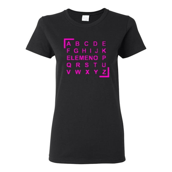 Ladies A B C D ELEMENO Funny T-Shirt Tee