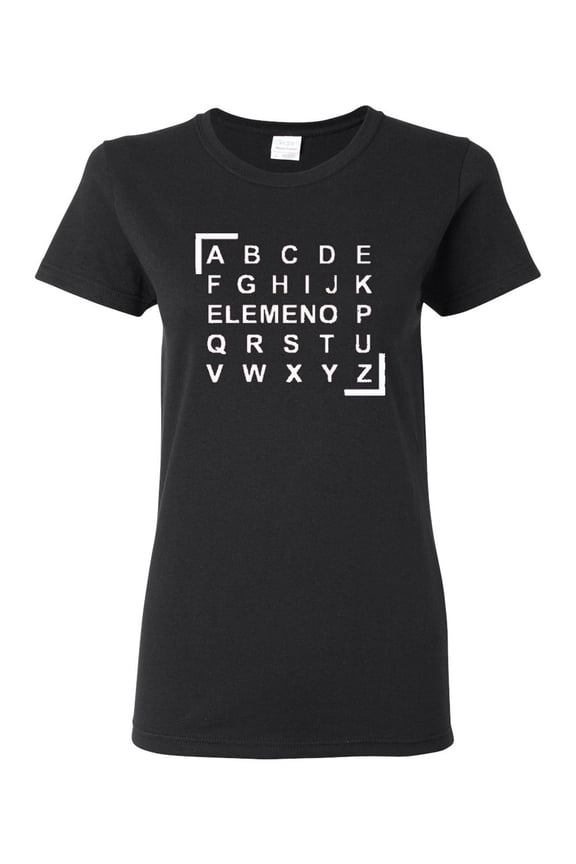 Ladies A B C D ELEMENO Funny T-Shirt Tee