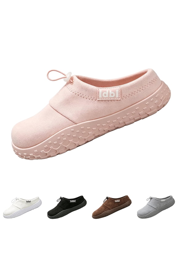 Ladies Adjustable Lace Closed Toe Mule Shoes Soft Faux Suede Backless Design Platform Lug Sole Slip On Casual Outdoor Clogs
