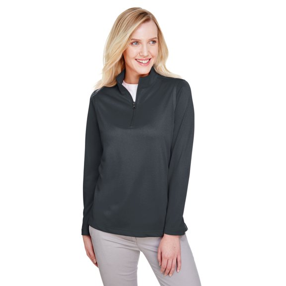 Harriton M748W Women's Advantage Snag Protection Plus Quarter-Zip Pullover-Dark Charcoal-2XL