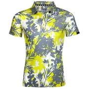 Ladies Aloha Cool-Stretch Golf Shirt (Yellow/Grey)