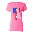 thumbnail image 1 of Ladies American Flag USA Motor Eagle Patriotic DT T-Shirt Tee, 1 of 2