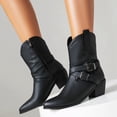 thumbnail image 1 of Ladies' And Winter Women's Boots Independent Station Belt Thick Heel Short Boots, 1 of 7