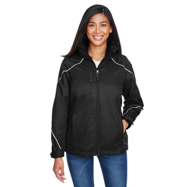 Ladies' Angle 3-in-1 Jacket with Bonded Fleece Liner - BLACK - L