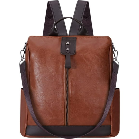 Ladies Anti-Theft Leather Backpack Travel Rucksack Multi Pocket Soft Leather Lightweight 20L