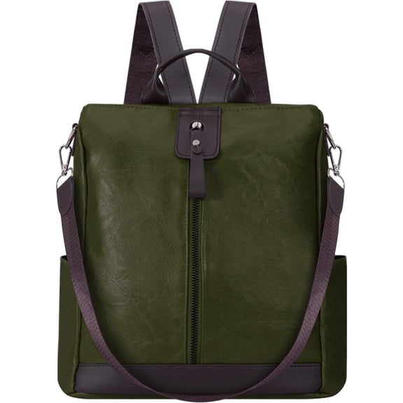 Ladies Anti-Theft Leather Backpack Travel Rucksack  Multi Pocket Soft Leather Lightweight 20L