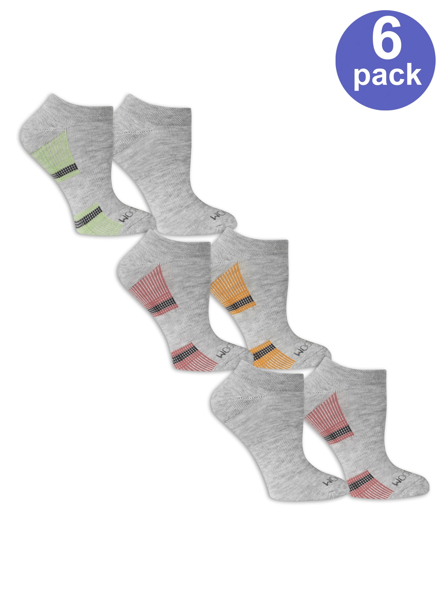 Ladies Arch Support No Show Socks 6 Pair