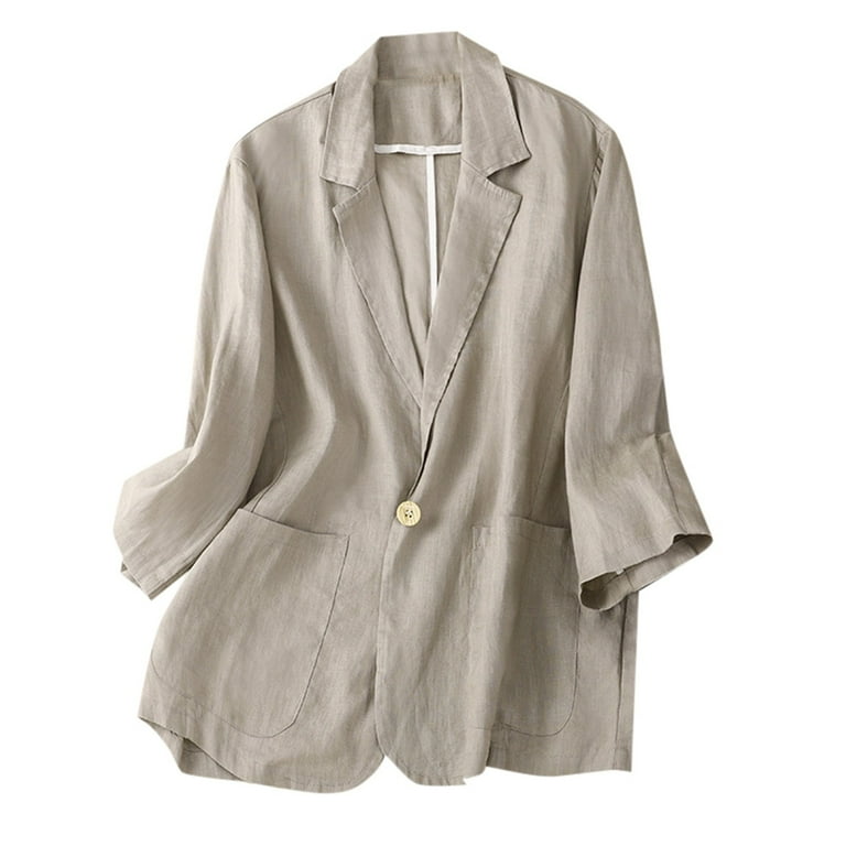 Short linen jacket ladies best sale