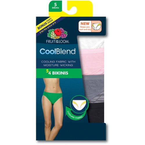 Fruit of The Loom Women's 4 Pack Coolblend Bikini Panties Assorted