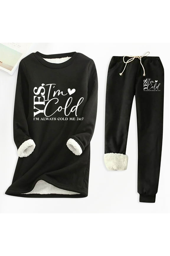 Ladies' Autumn And Winter ComfortablePrinted And Thick Slim Fit Bottom Shirt Warm Set (13) Suit for Petite Women Sweater And Pants for Women Wedding Pant Suits Petite Holly Suit Work Suits for Women