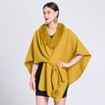 thumbnail image 1 of Ladies Autumn Winter Imitation Collar Hooded Shawl Cape Ladies Woolen Coat Large Size Cardigan Dress for Women Winter Wraps for Women Warm Wrap Shawl Coat for Women with Hood Beaded Shawl Wrap Shawl, 1 of 3