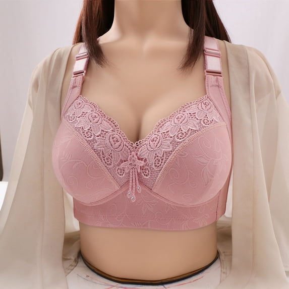 Ladies' Autumn And Winter New Adjustable Bra Without Steel Ring Large Chest Display Small Upper Support Comfortable And Glare Underwear Womens Bras Push up Front Closure Women's Sports Bras Sports